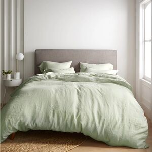 QUINCE European Linen Duvet Cover Full Queen Sage